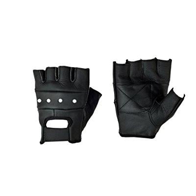 LEATHER WHEELCHAIR GLOVES FINGERLESS HALF FINGER FITNESS TRAINING WEIGHT LIFTING